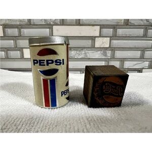 Vintage Collectible Pepsi Matchbook Tube & Letter Press Printing Block